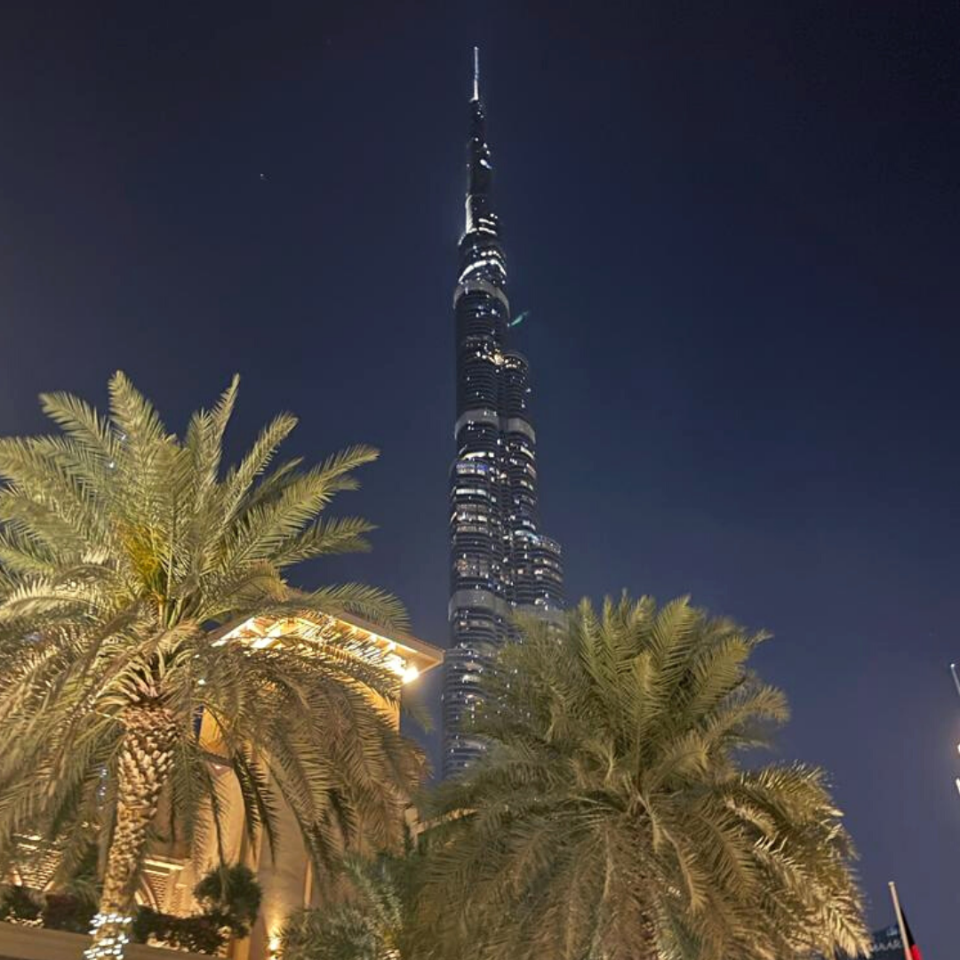 The Burj Khalifa at Night in Dubai